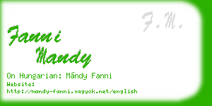 fanni mandy business card