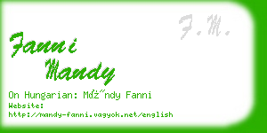 fanni mandy business card